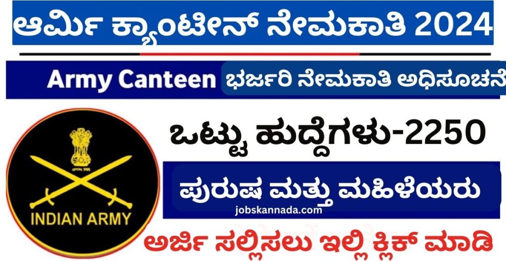 army canteen recruitment 2024