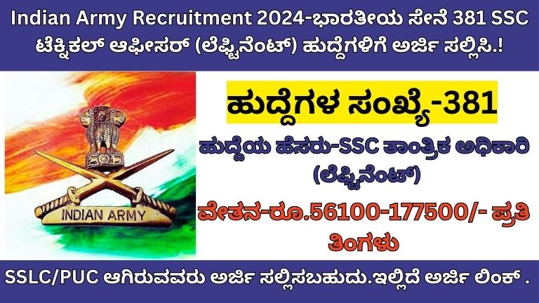 INDIAN ARMY RECRUITMENT 2024