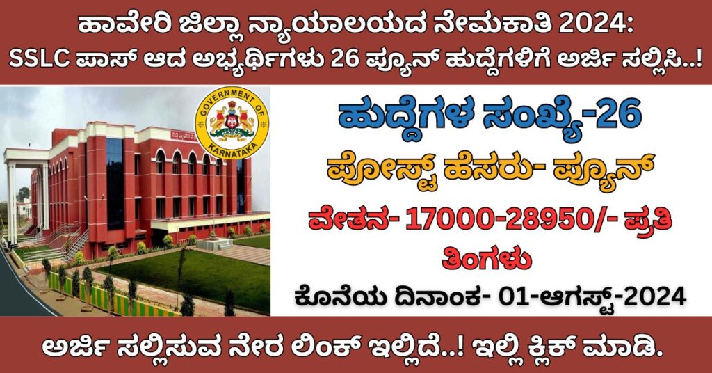 haveri district court recruitment 2024